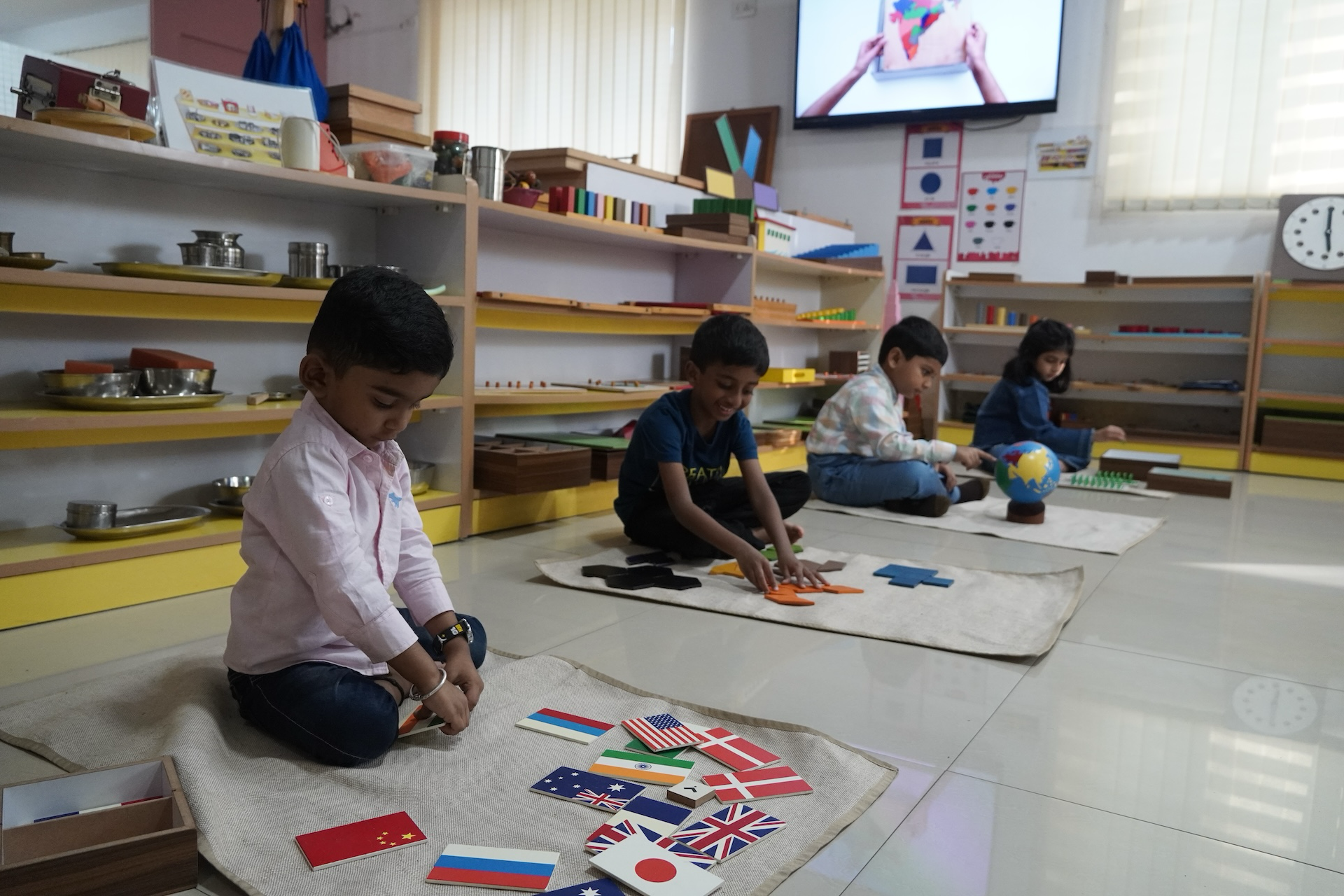 Children with colorful paint