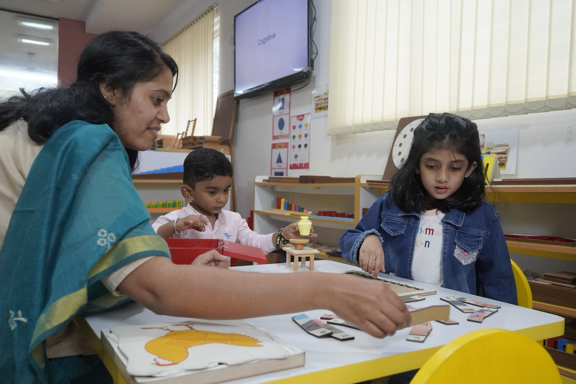 Children with colorful paint