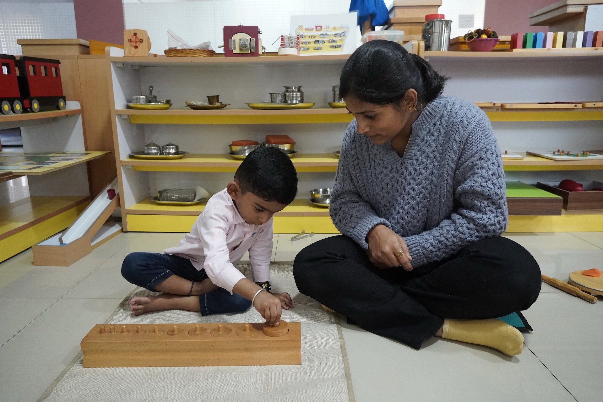 Kids learning with educational toys